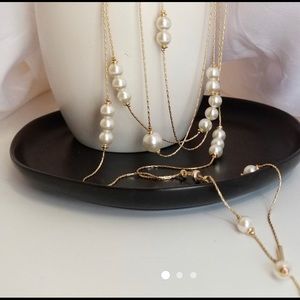 INC Pearl Multi-Strand Lariat Choker Necklace